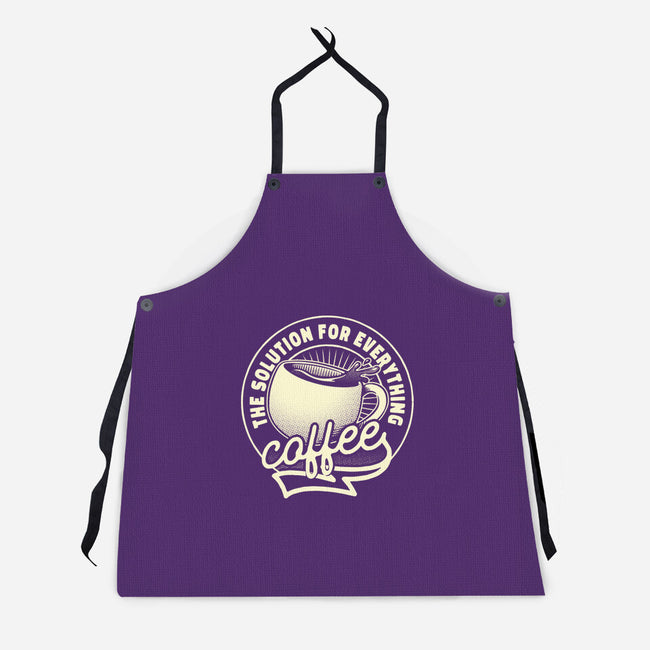 Coffee The Solution For Everything-Unisex-Kitchen-Apron-tobefonseca