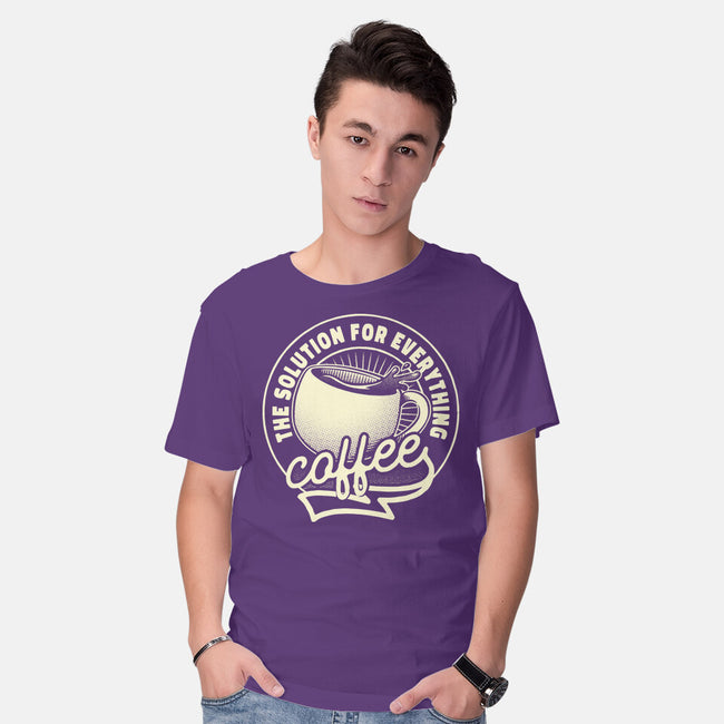 Coffee The Solution For Everything-Mens-Basic-Tee-tobefonseca