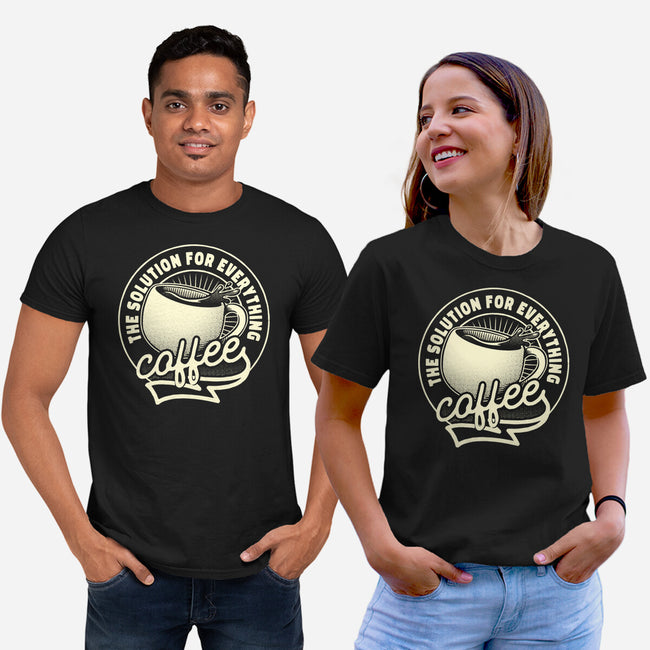 Coffee The Solution For Everything-Unisex-Basic-Tee-tobefonseca