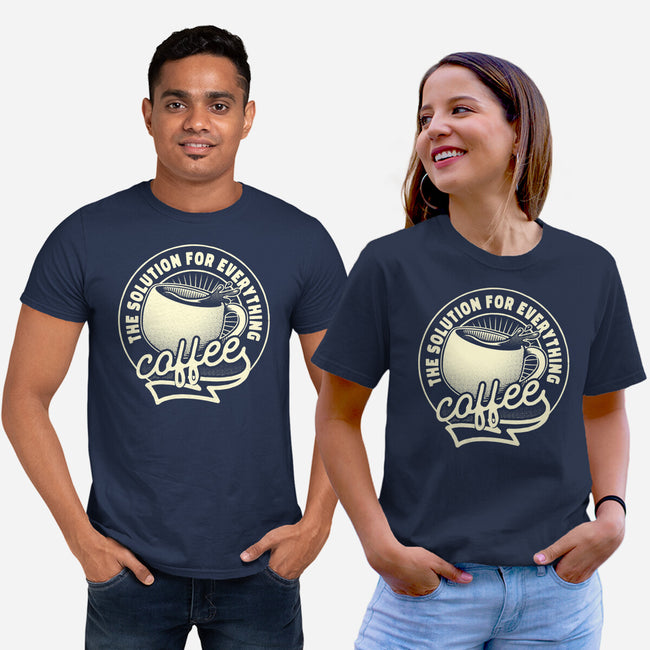Coffee The Solution For Everything-Unisex-Basic-Tee-tobefonseca