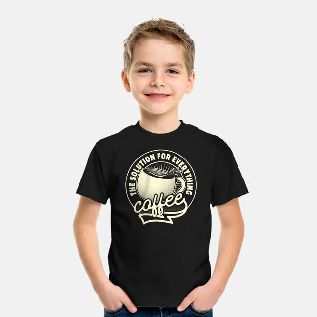 Coffee The Solution For Everything-Youth-Basic-Tee-tobefonseca