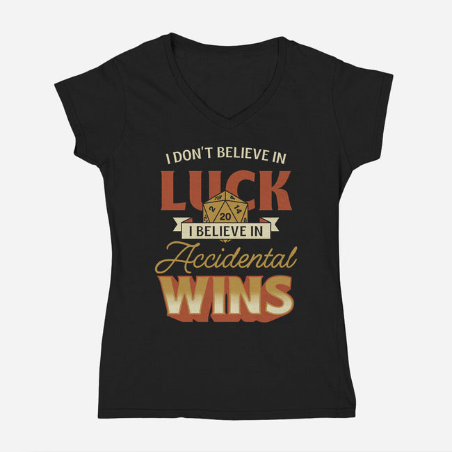 Accidental Wins-Womens-V-Neck-Tee-Popnotic