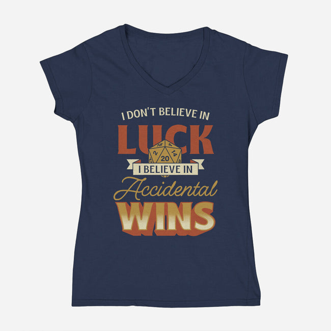 Accidental Wins-Womens-V-Neck-Tee-Popnotic