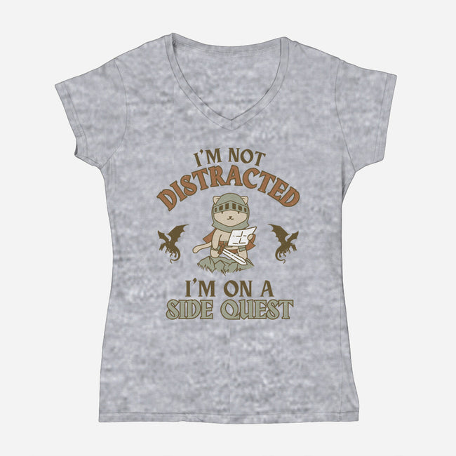 I'm On A Side Quest-Womens-V-Neck-Tee-brunopires