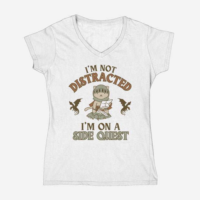 I'm On A Side Quest-Womens-V-Neck-Tee-brunopires