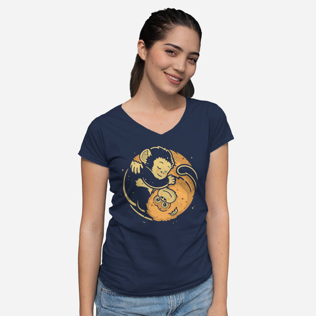 Punch Of Love-Womens-V-Neck-Tee-retrodivision