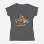The Dinosaurs-Womens-V-Neck-Tee-Vallina84