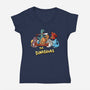 The Dinosaurs-Womens-V-Neck-Tee-Vallina84