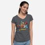 The Dinosaurs-Womens-V-Neck-Tee-Vallina84