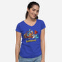 The Dinosaurs-Womens-V-Neck-Tee-Vallina84