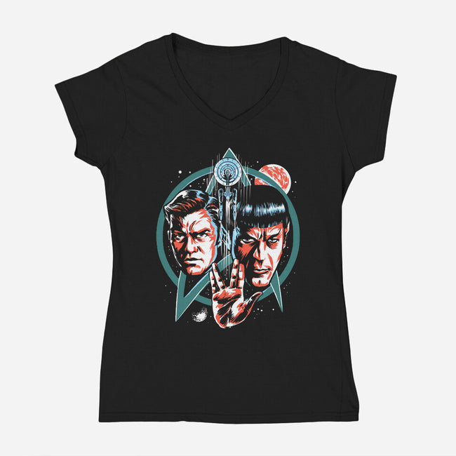 Where No Man Has Gone Before-Womens-V-Neck-Tee-zascanauta