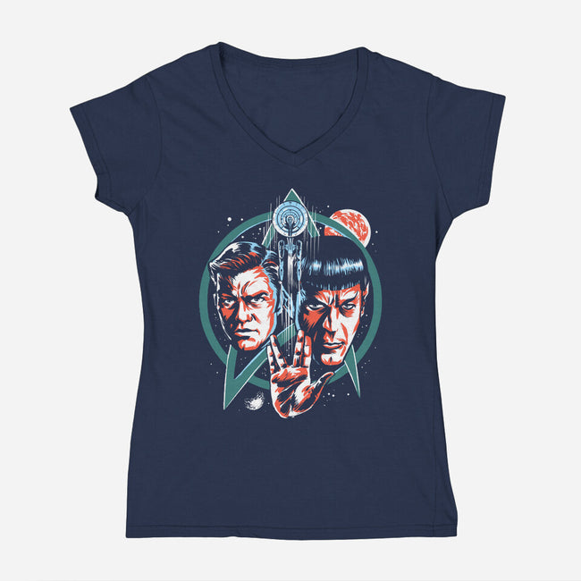 Where No Man Has Gone Before-Womens-V-Neck-Tee-zascanauta