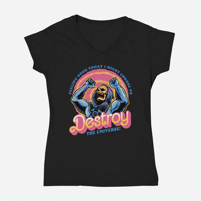 Choose To Destroy-Womens-V-Neck-Tee-glitchygorilla