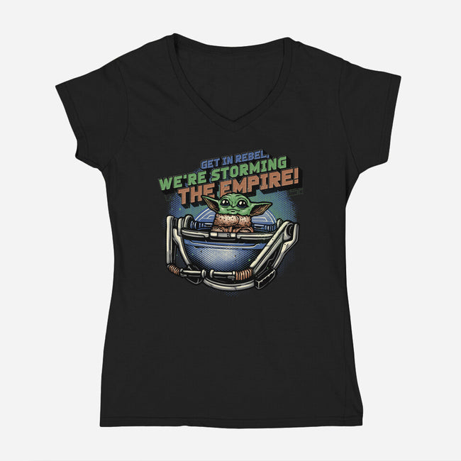 Storming The Empire-Womens-V-Neck-Tee-glitchygorilla