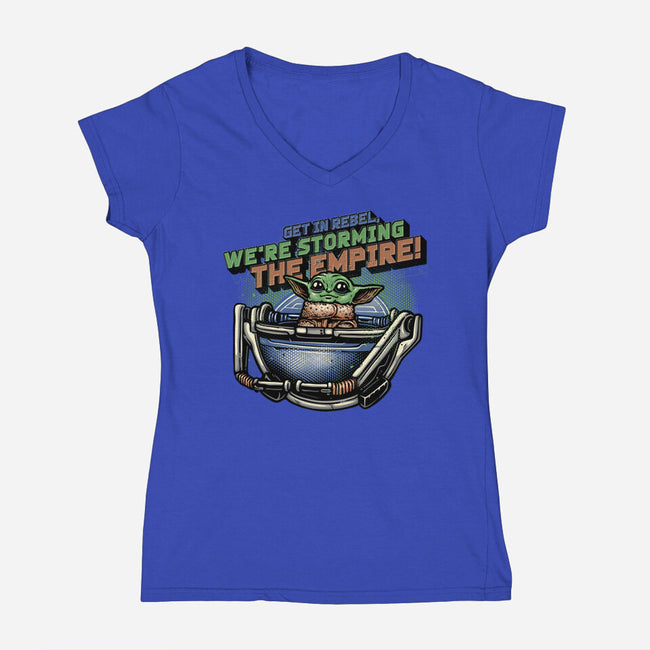 Storming The Empire-Womens-V-Neck-Tee-glitchygorilla