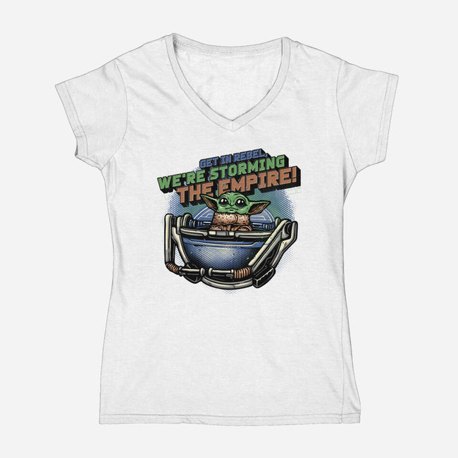 Storming The Empire-Womens-V-Neck-Tee-glitchygorilla