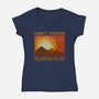 Mars Travel Agency-Womens-V-Neck-Tee-Studio Mootant
