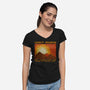 Mars Travel Agency-Womens-V-Neck-Tee-Studio Mootant
