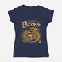 I Need More Books-Womens-V-Neck-Tee-eduely