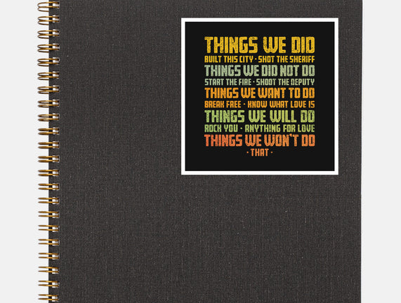 Things We Did