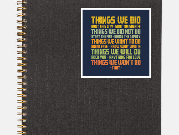 Things We Did