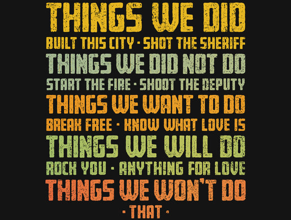 Things We Did