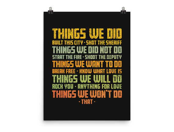Things We Did