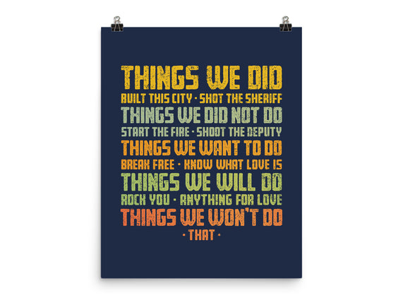Things We Did