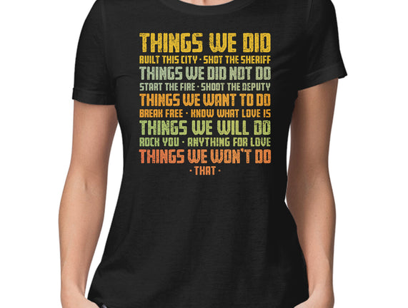 Things We Did