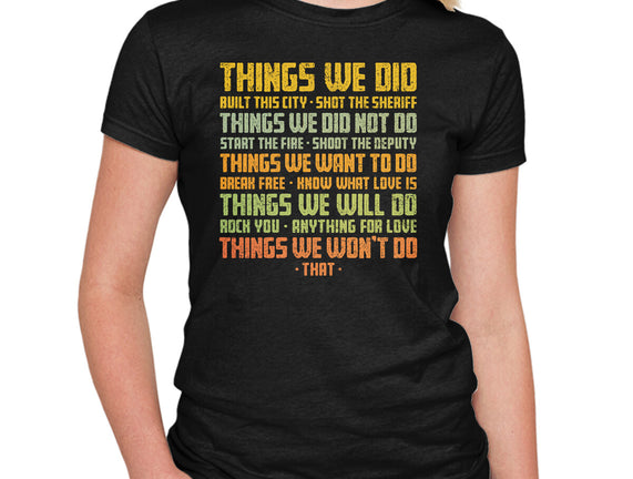 Things We Did