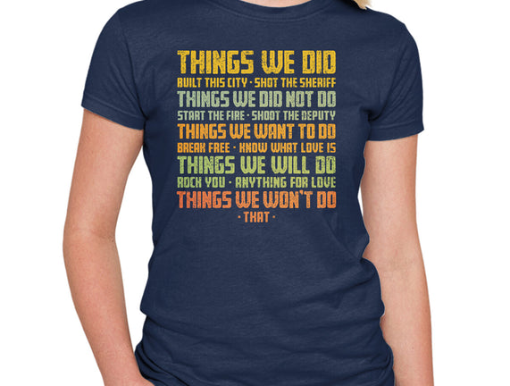 Things We Did