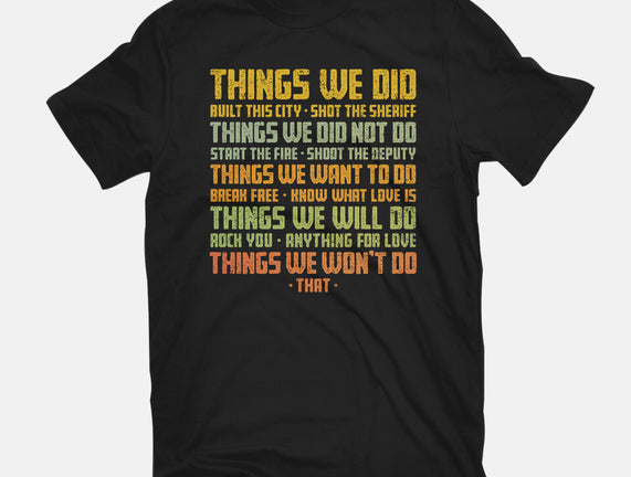 Things We Did