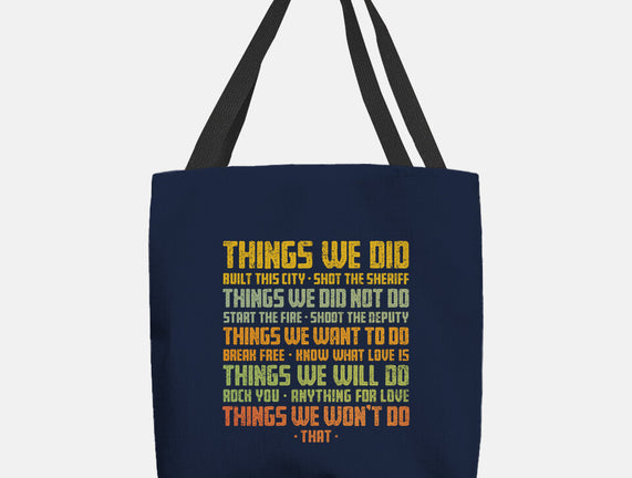 Things We Did