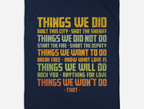 Things We Did