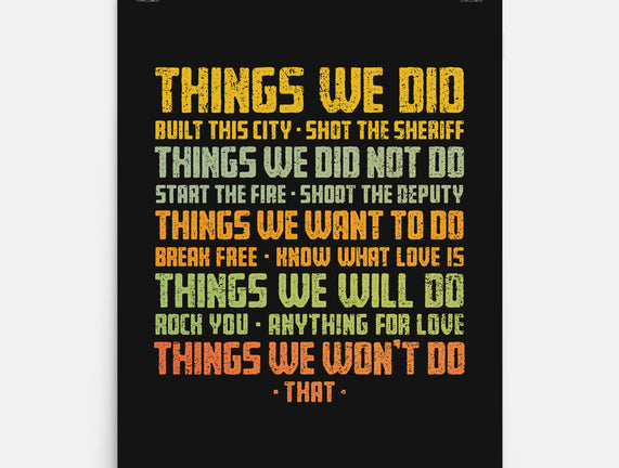 Things We Did
