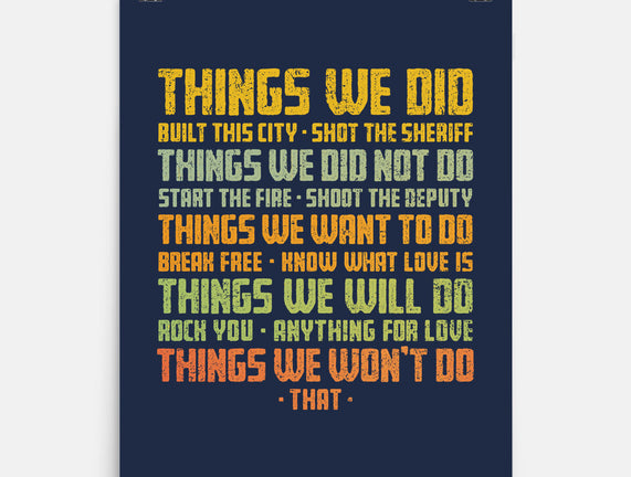 Things We Did
