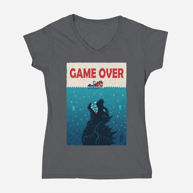 Ocean Attack-Womens-V-Neck-Tee-erion_designs