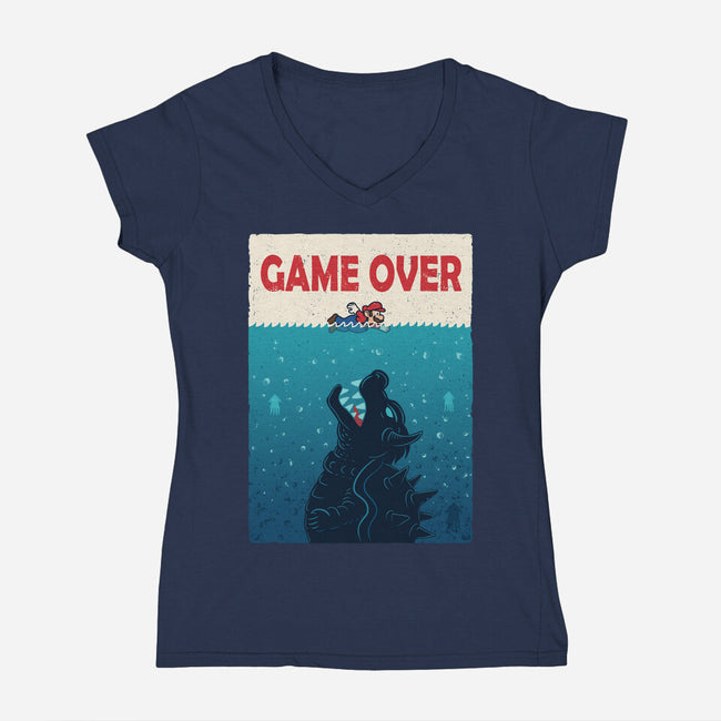Ocean Attack-Womens-V-Neck-Tee-erion_designs