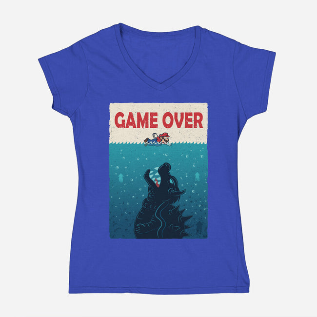 Ocean Attack-Womens-V-Neck-Tee-erion_designs
