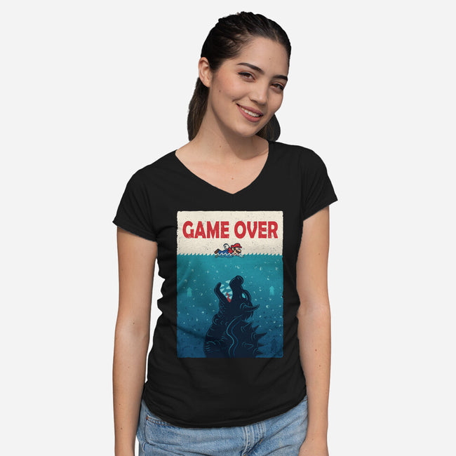 Ocean Attack-Womens-V-Neck-Tee-erion_designs