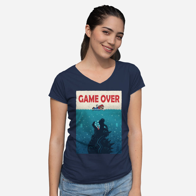 Ocean Attack-Womens-V-Neck-Tee-erion_designs