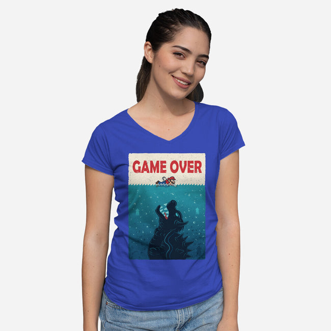 Ocean Attack-Womens-V-Neck-Tee-erion_designs