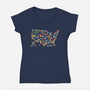Retro Arcade USA-Womens-V-Neck-Tee-NMdesign