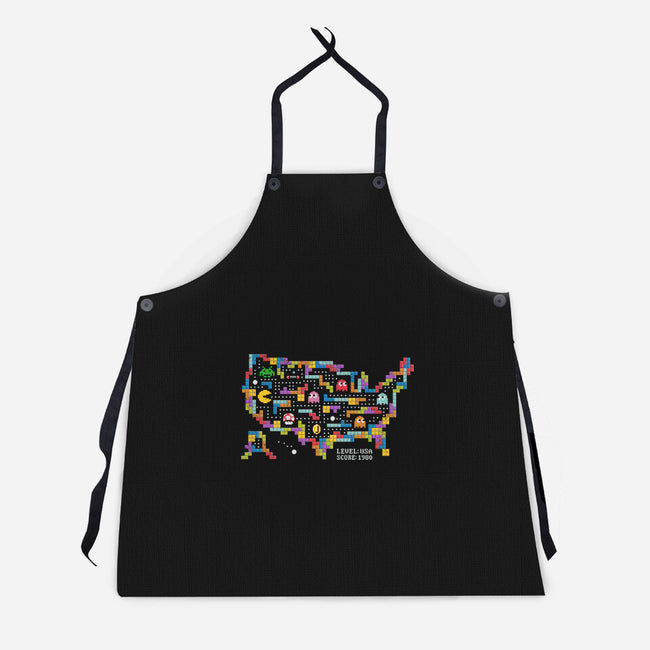Retro Arcade USA-Unisex-Kitchen-Apron-NMdesign