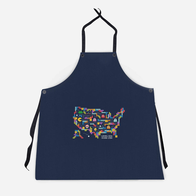 Retro Arcade USA-Unisex-Kitchen-Apron-NMdesign