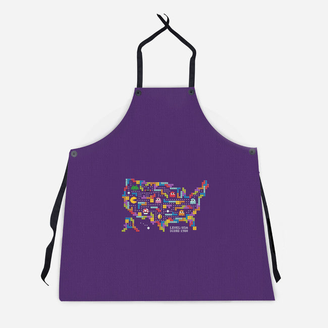 Retro Arcade USA-Unisex-Kitchen-Apron-NMdesign