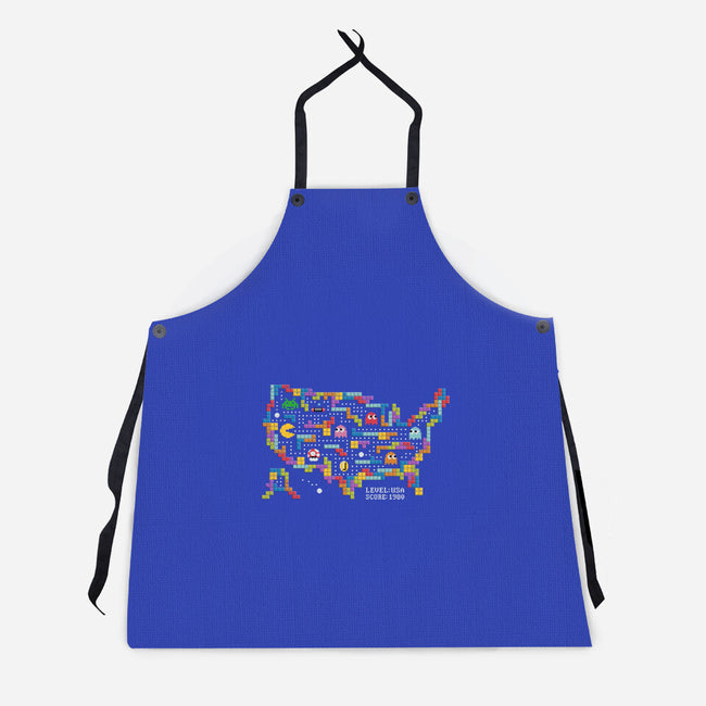 Retro Arcade USA-Unisex-Kitchen-Apron-NMdesign