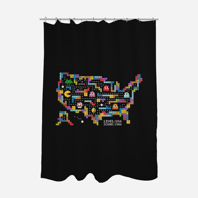 Retro Arcade USA-None-Polyester-Shower Curtain-NMdesign