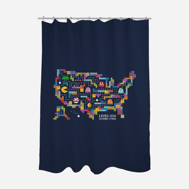 Retro Arcade USA-None-Polyester-Shower Curtain-NMdesign