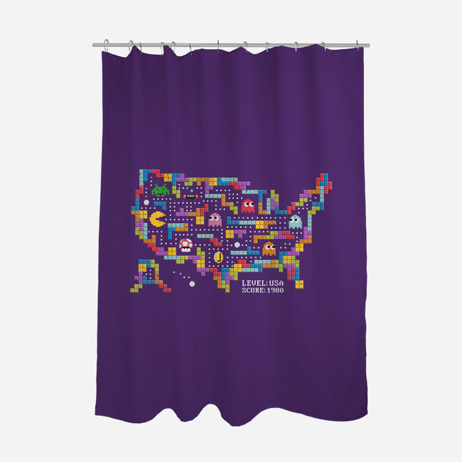 Retro Arcade USA-None-Polyester-Shower Curtain-NMdesign